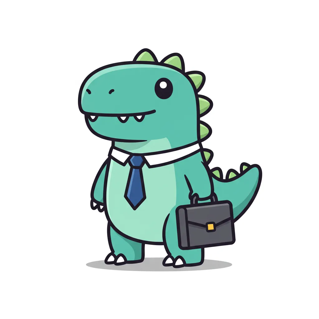 A cute dinosaur mascot named Mr. Dino